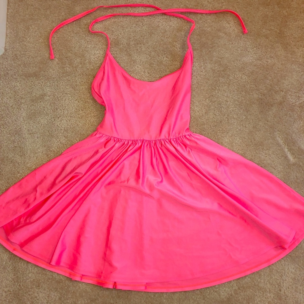 Neon pink short party dress
